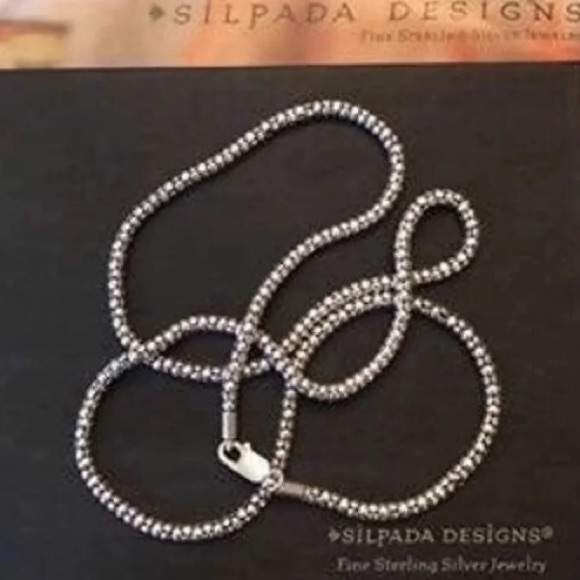 Silpada 30” Oxidized Sterling Silver Popcorn Necklace N1486 - Picture 8 of 10